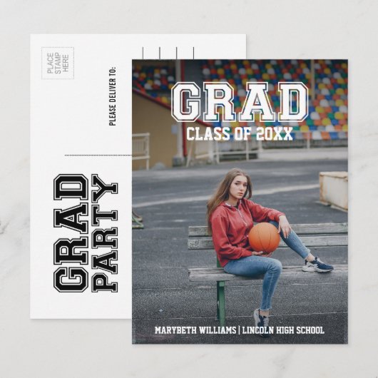 Minimalistisch Briefkaart voor bekendmaking van fo (Voorkant / Achterkant)