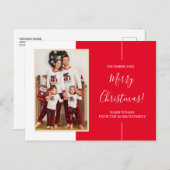 Minimalistisch briefkaart voor de Rode Kerst met f (Voorkant / Achterkant)