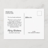 Minimalistisch briefkaart voor de Rode Kerst met f (Achterkant)