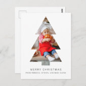 Minimalistisch Briefkaart voor kerstmis met bomen (Voorkant / Achterkant)