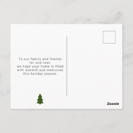 Minimalistisch Briefkaart voor kerstmis met bomen (Achterkant)