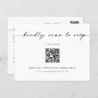 Minimalistisch Briefkaart voor RSVP-streepjescodeb