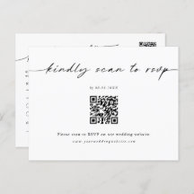 Minimalistisch Briefkaart voor RSVP-streepjescodeb