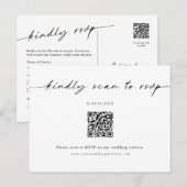 Minimalistisch Briefkaart voor RSVP-streepjescodeb (Voorkant / Achterkant)