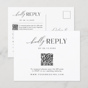 Minimalistisch Briefkaart voor RSVP-streepjescodeb