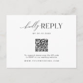 Minimalistisch Briefkaart voor RSVP-streepjescodeb (Voorkant)