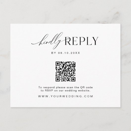 Minimalistisch Briefkaart voor RSVP-streepjescodeb (Voorkant)