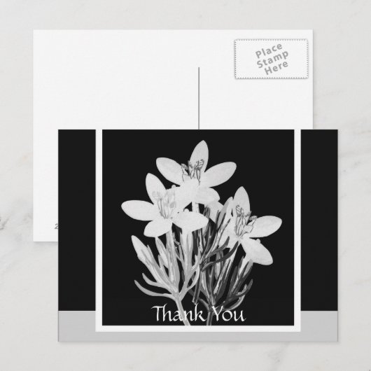 Minimalistisch Briefkaart voor zwarte en witte Flo (Voorkant / Achterkant)