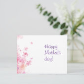 Minimalistisch Briefkaart waterverf moederdag (Staand voorkant)