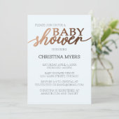 Minimalistisch brons en blauw elegant Baby shower Kaart (Staand voorkant)