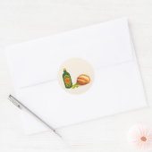 Minimalistisch Brood en Olijfolie Ronde Sticker (Envelop)