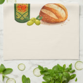 Minimalistisch Brood en Olijfolie Theedoek (Gevouwen)