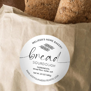 Minimalistisch broodetiket eenvoudige bakkersverpa ronde sticker