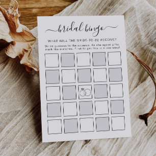 Minimalistisch Bruids Bingo Game Vrijgezellenfeest Kaart