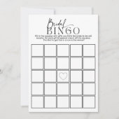 Minimalistisch Bruidsbingo Bruidsfeest Spel Kaart (Voorkant)