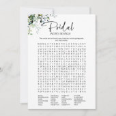 Minimalistisch Bruidsbruiloft Woordzoekspel Kaart (Voorkant)