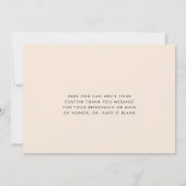 Minimalistisch bruidsmeisje bedankje kaart (Achterkant)