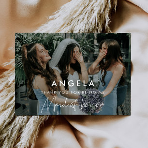 Minimalistisch bruidsmeisje bedankje kaart