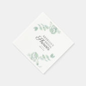 Minimalistisch bruidsshowerpapier met eucalyptusbl servet (Hoek)