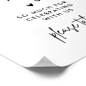 Minimalistisch bruiloft bedankt graag één meenemen poster (Hoek)