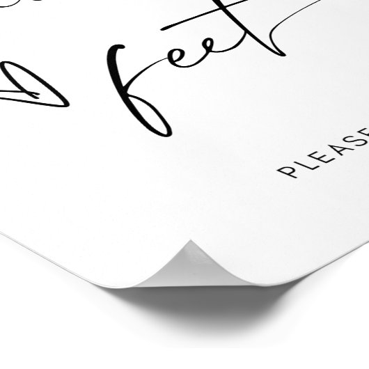 Minimalistisch bruiloft flip flop teken poster (Hoek)