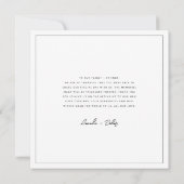 Minimalistisch bruiloft foto vierkant Hartelijk da Bedankkaart (Achterkant)