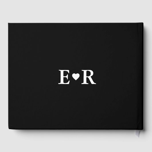 Minimalistisch bruiloft fotoscript monogram | Zwar Gastenboek (Achterkant)