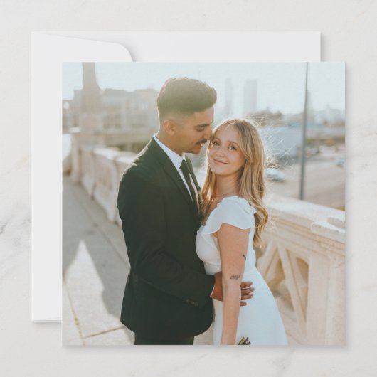 Minimalistisch bruiloft Hartelijk dank Bedankkaart (Achterkant)