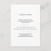 Minimalistisch bruiloft invoegen informatiekaartje (Voorkant)