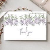 Minimalistisch bruiloft kalligrafie script Lila Fl Bedankkaart