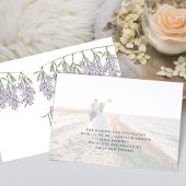 Minimalistisch bruiloft kalligrafie script Lila Fl Bedankkaart