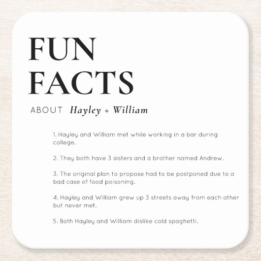 Minimalistisch bruiloft kartonnen onderzetters (Voorkant)