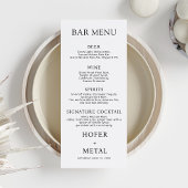 Minimalistisch Bruiloft Menu Script Receptie Diner Kaart
