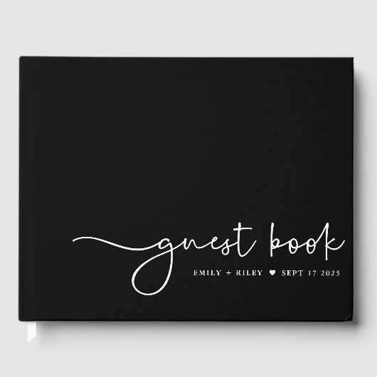 Minimalistisch Bruiloft Modern Script Monogram | Z Gastenboek (Voorkant)