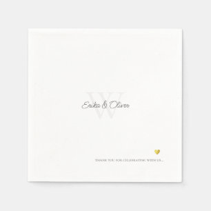 Minimalistisch bruiloft monogram eenvoudig elegant servet