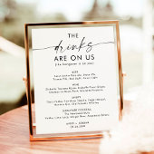 Minimalistisch bruiloft open bar teken | Grappig b Poster