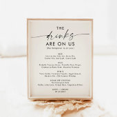 Minimalistisch bruiloft open bar teken | Grappig b Poster