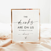 Minimalistisch bruiloft open bar teken | Grappig b Poster