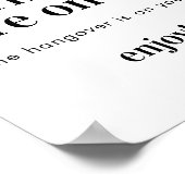 Minimalistisch bruiloft open bar teken | Grappig b Poster (Hoek)