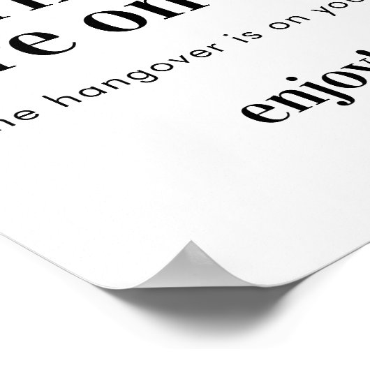 Minimalistisch bruiloft open bar teken | Grappig b Poster (Hoek)