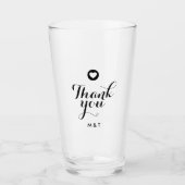 Minimalistisch bruiloft script Hartelijk dank Glas (Voorkant)