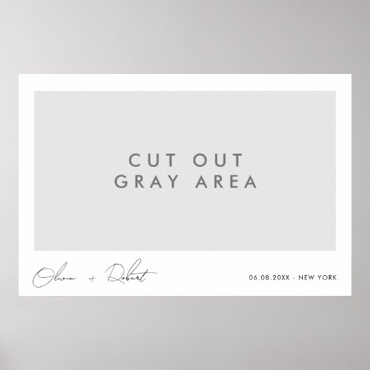 Minimalistisch bruiloft selfie Lijst Poster (Voorkant)