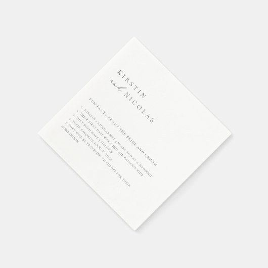 Minimalistisch bruiloft servet (Hoek)