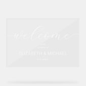 Minimalistisch bruiloft Welkom Acryl Bord (Voorkant)