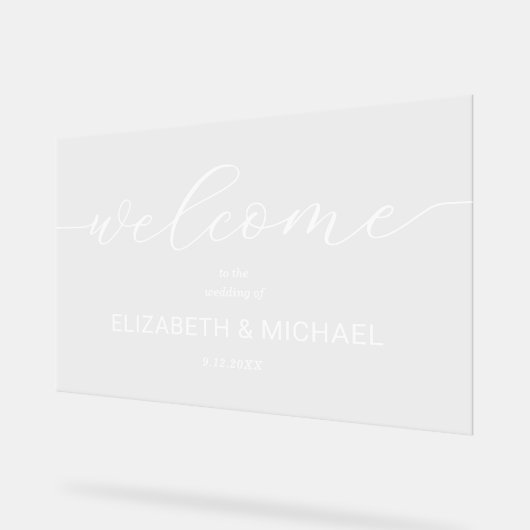 Minimalistisch bruiloft Welkom Acryl Bord (Hoek)