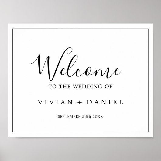 Minimalistisch bruiloft Welkom Poster (Voorkant)