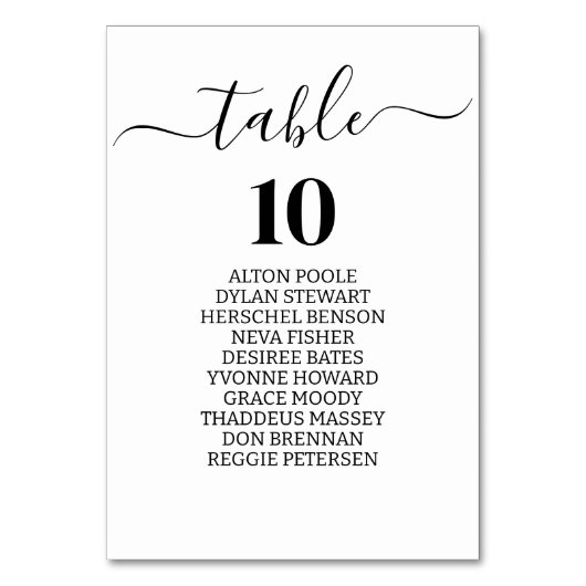 Minimalistisch Bruiloft Zitschema Plan Bruiloft Kaart (Voorkant)