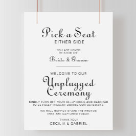 Minimalistisch bruiloft zonder stopcontact poster