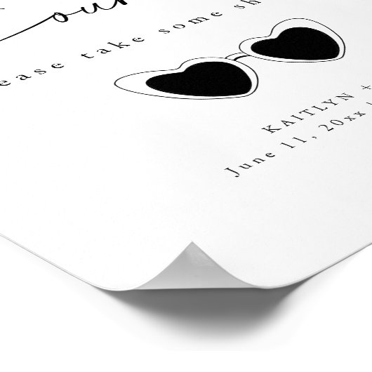 Minimalistisch bruiloft Zonnebrillen voor het teke Poster (Hoek)