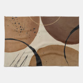 Minimalistisch bruin Abstract Theedoek (Horizontaal)